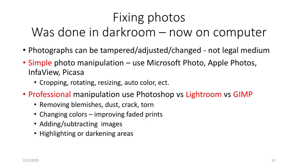 fixing photos