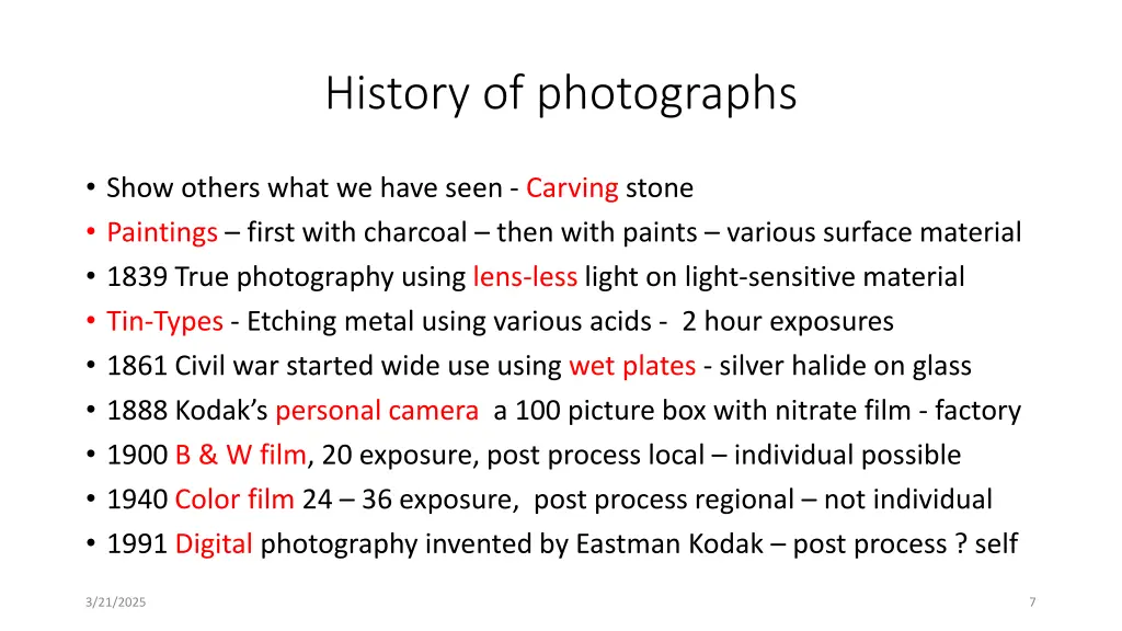 history of photographs