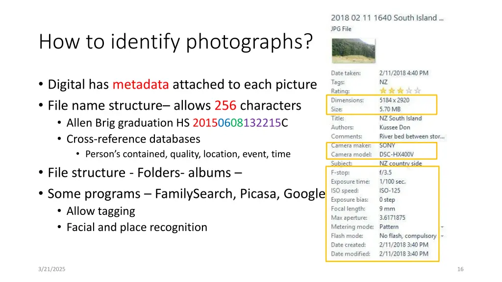 how to identify photographs