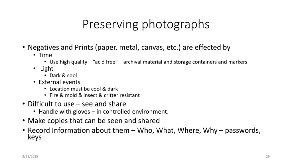 preserving photographs