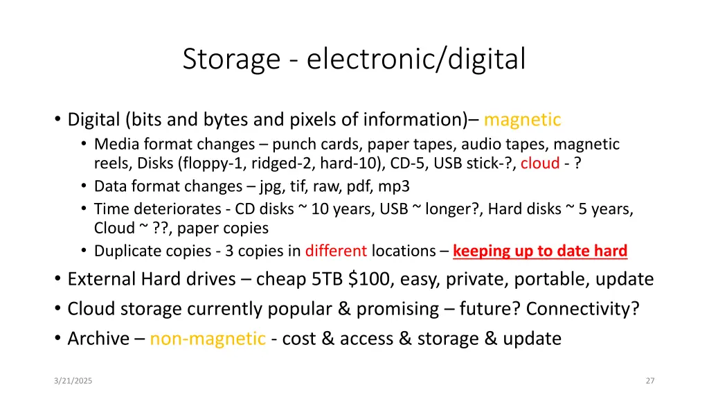 storage electronic digital