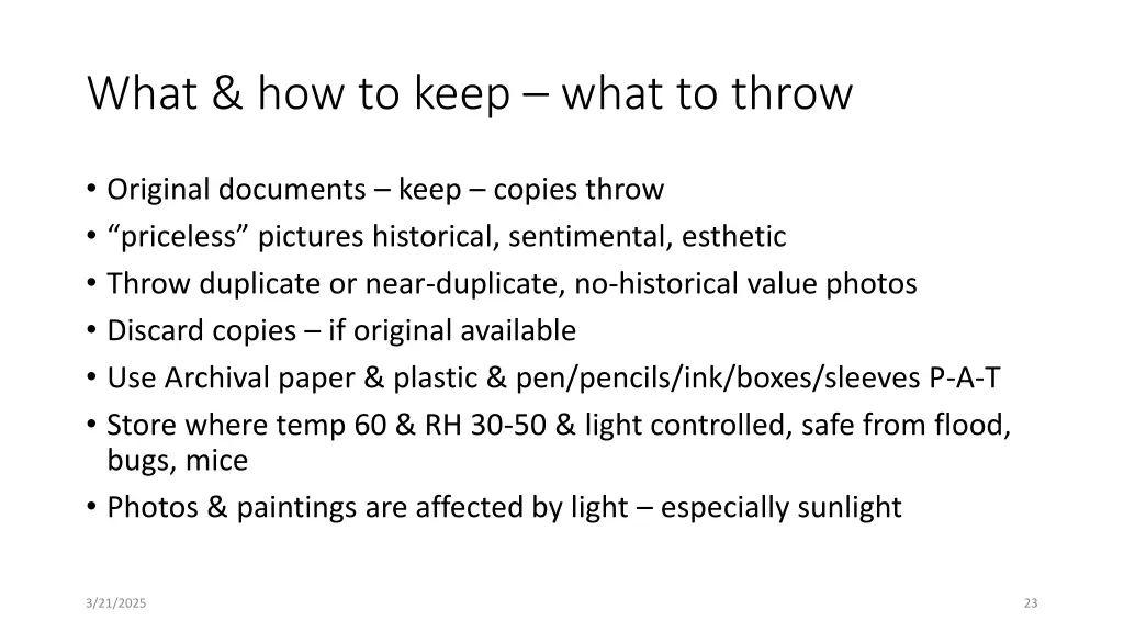 what how to keep what to throw