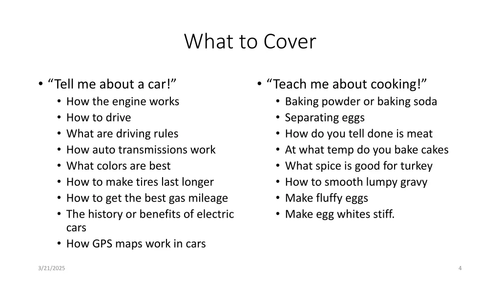 what to cover