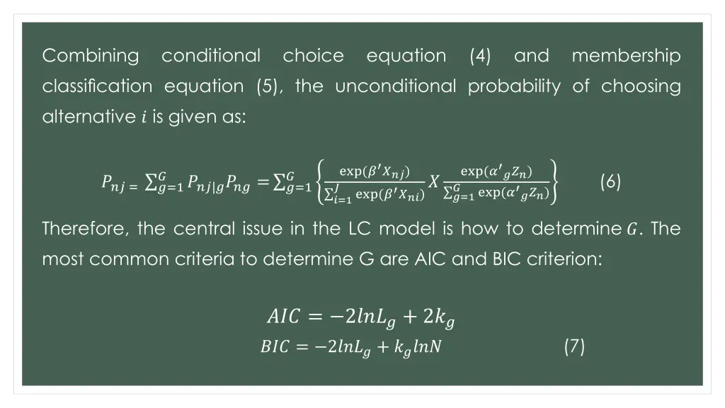 combining classification equation