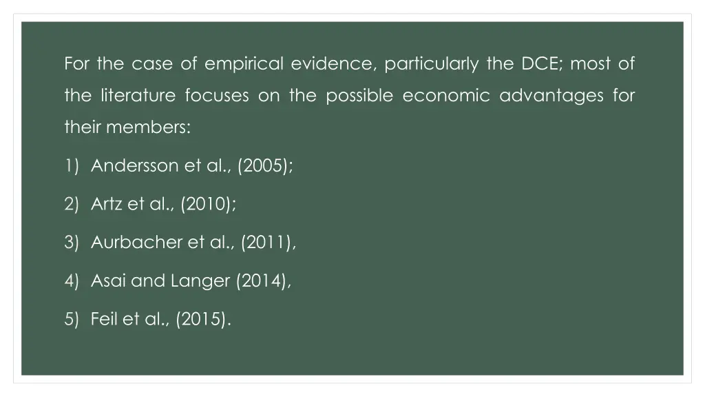 for the case of empirical evidence particularly