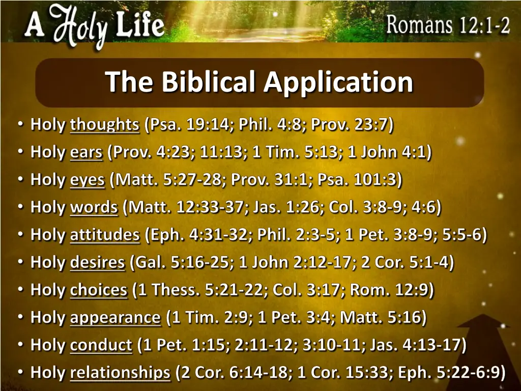 the biblical application