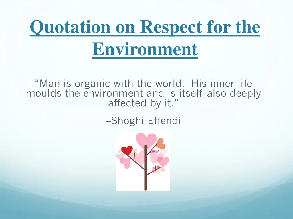 quotation on respect for the environment