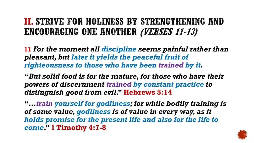 ii strive for holiness by strengthening 1
