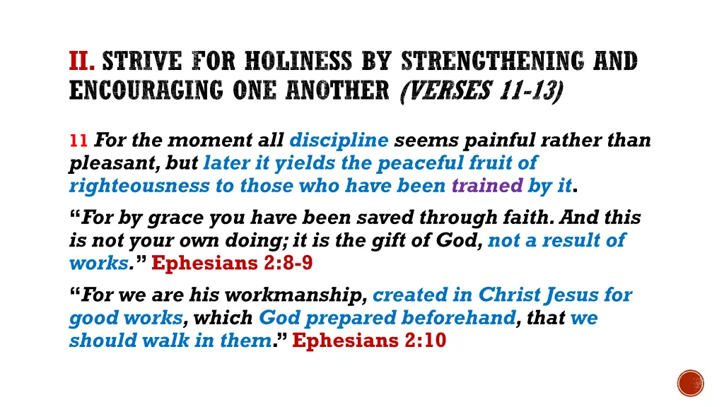 ii strive for holiness by strengthening 2