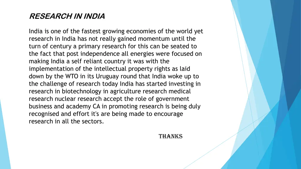 research in india india is one of the fastest