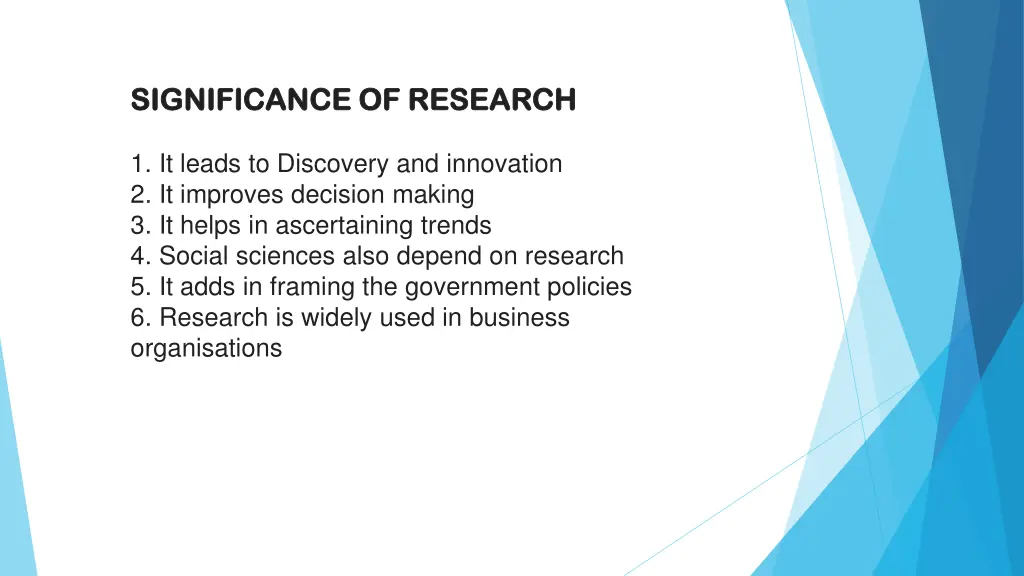 significance of research significance of research