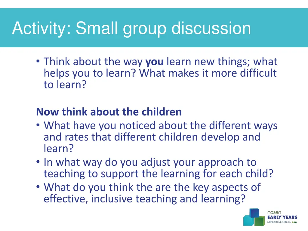 activity small group discussion