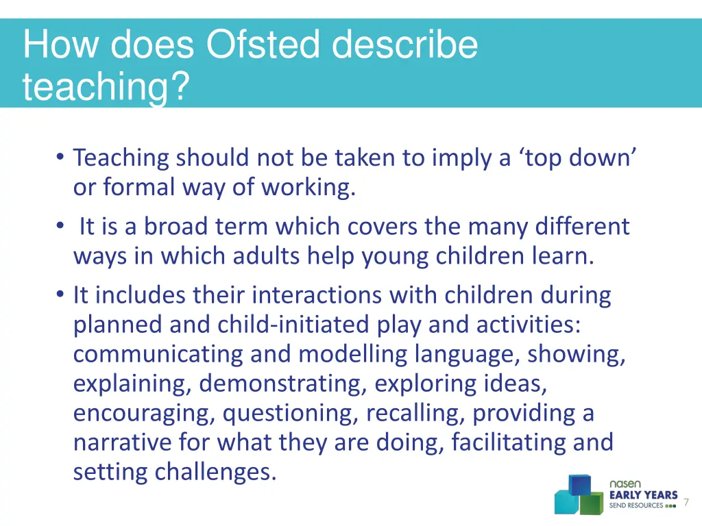 how does ofsted describe teaching