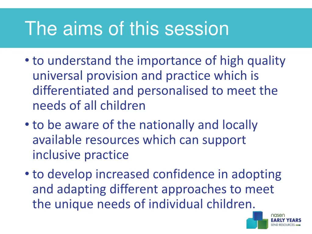the aims of this session