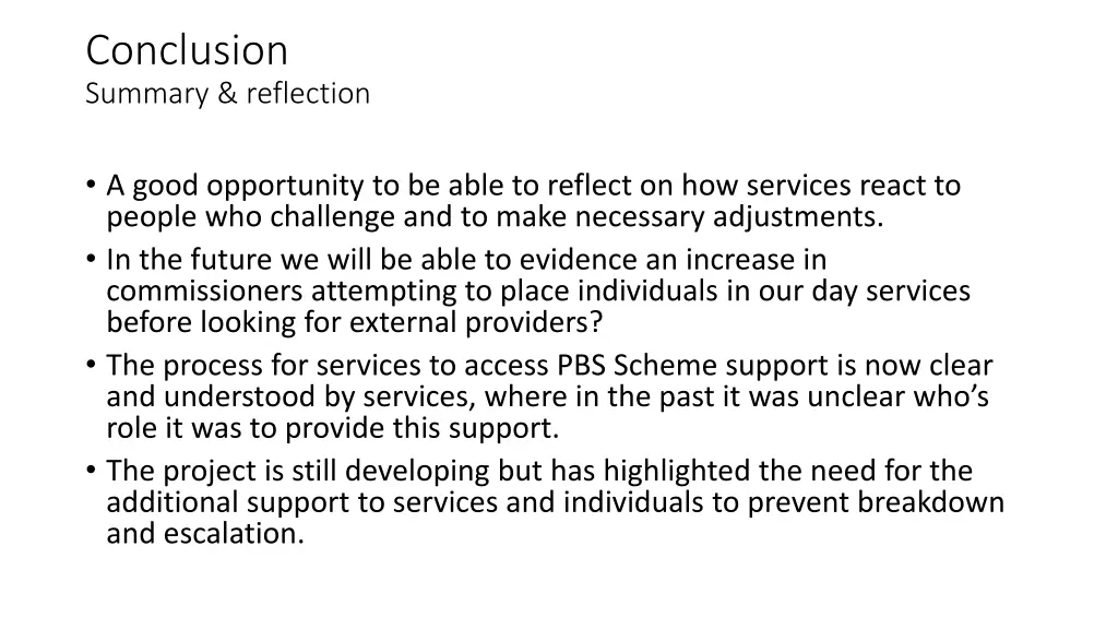 conclusion summary reflection