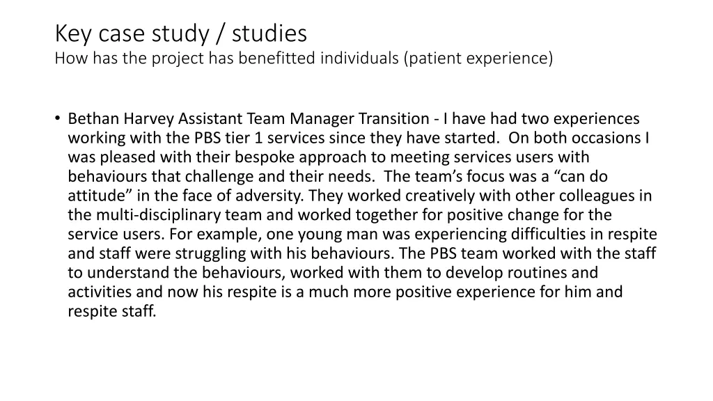 key case study studies how has the project 1