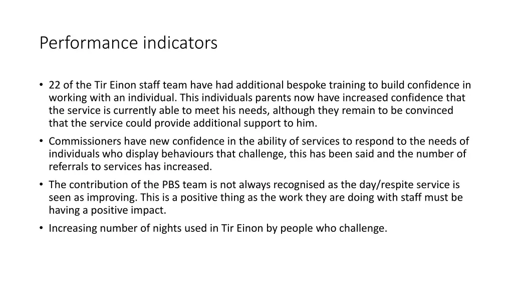 performance indicators