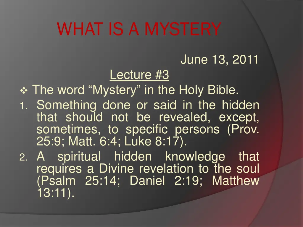 what is a mystery 17