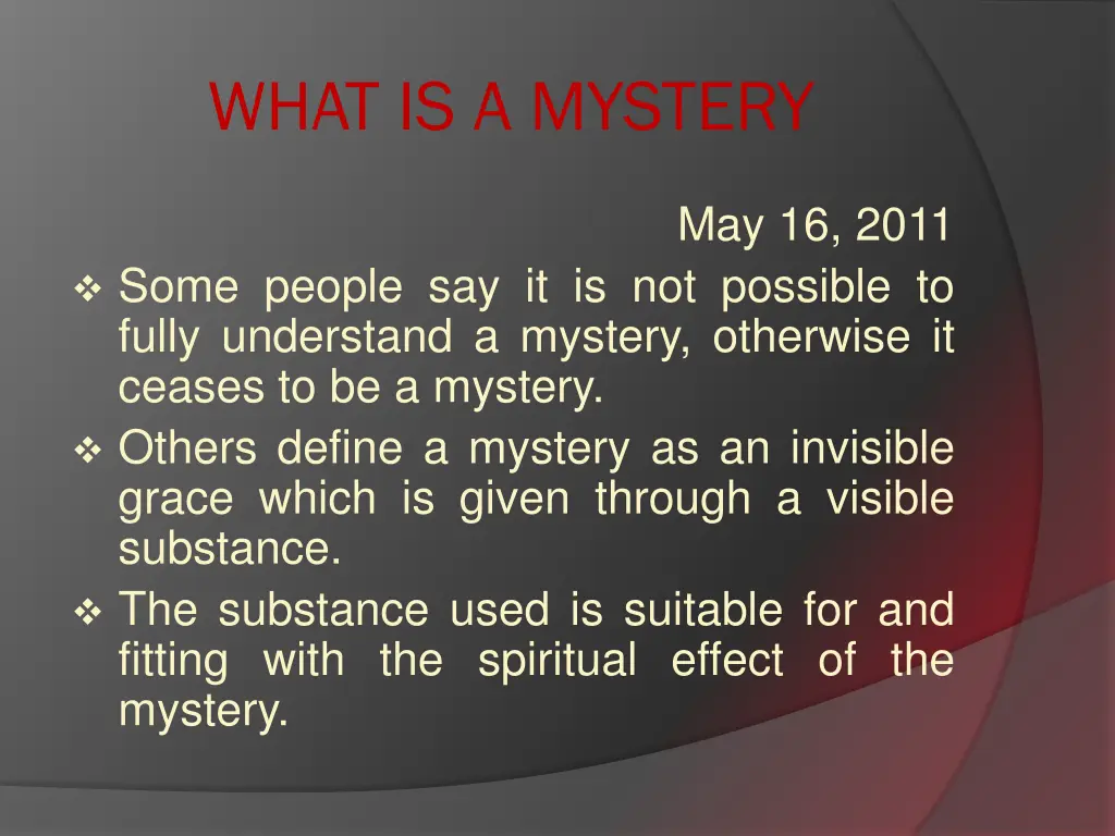 what is a mystery