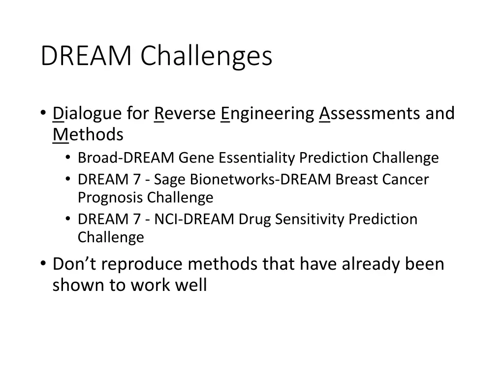 dream challenges