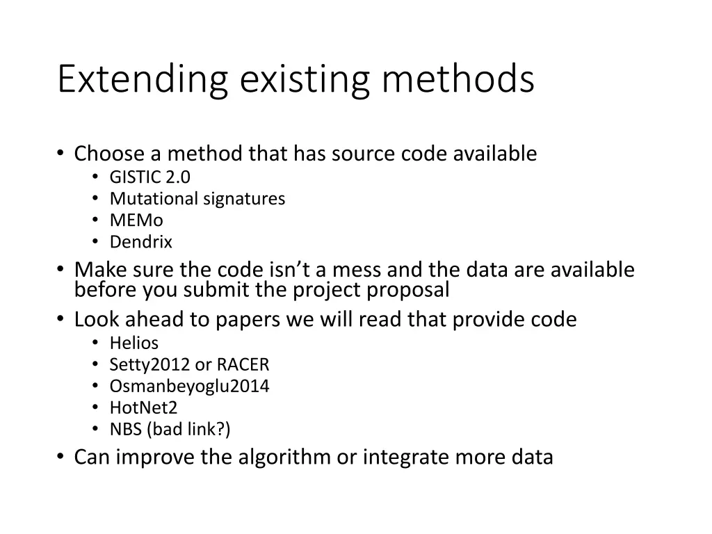extending existing methods