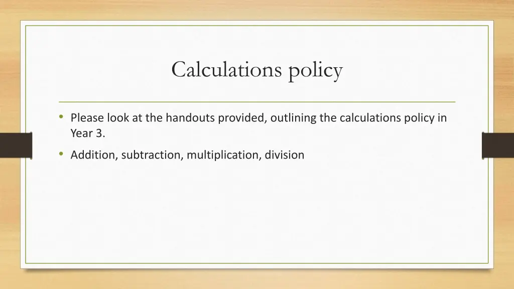 calculations policy