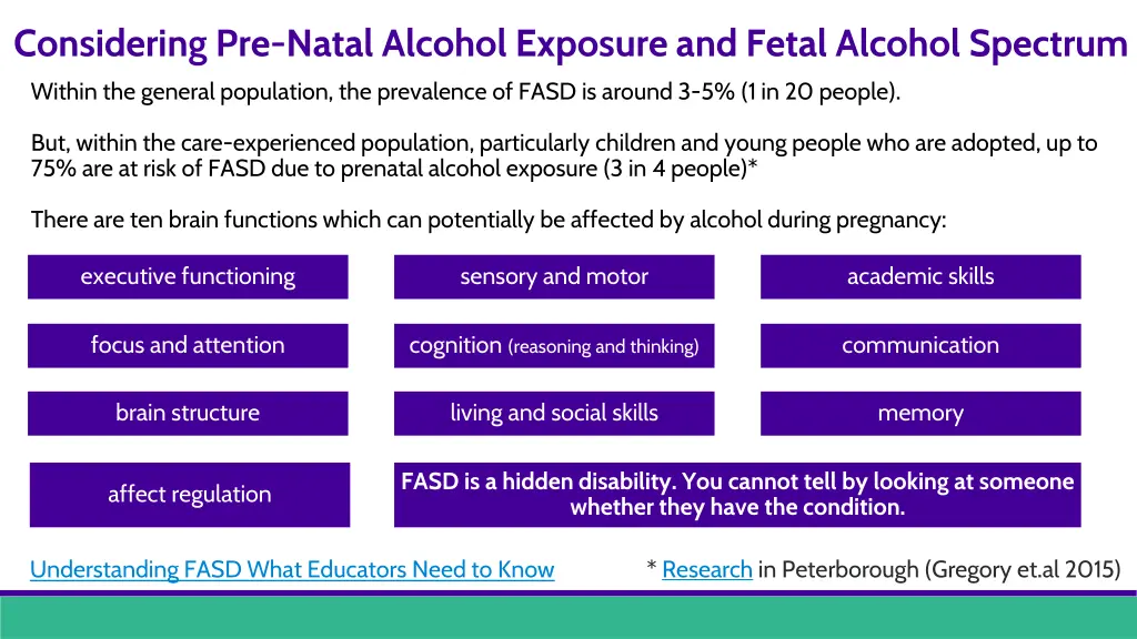 considering pre natal alcohol exposure and fetal
