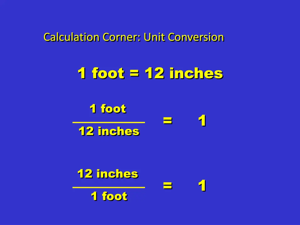 calculation corner unit conversion 1