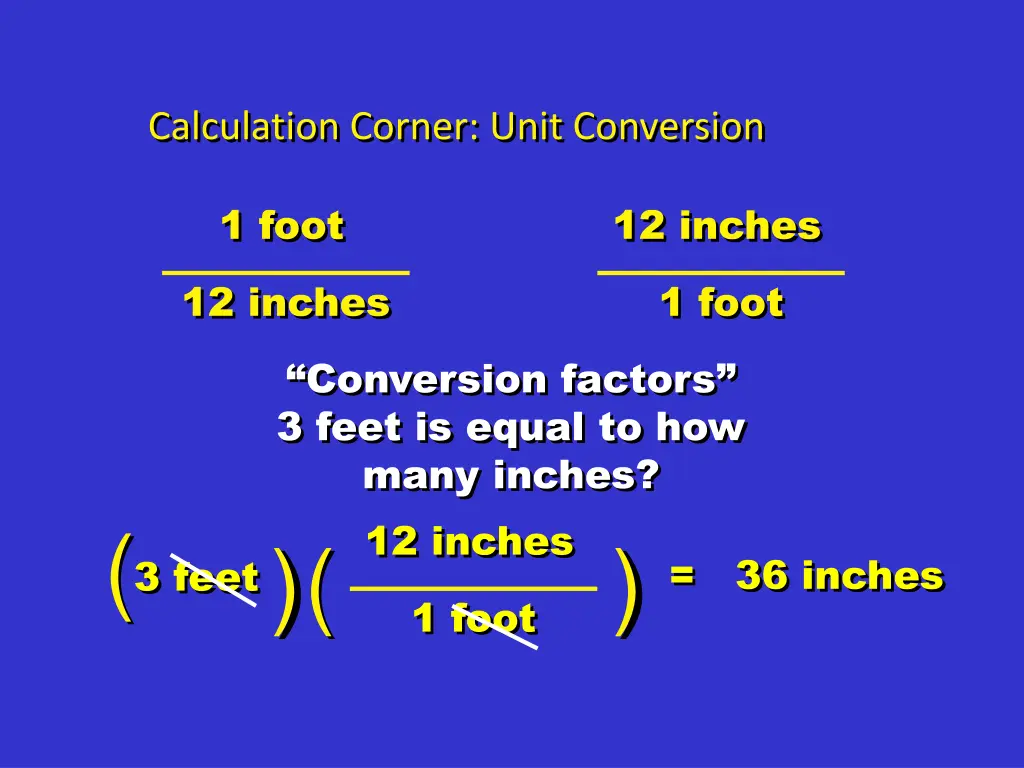 calculation corner unit conversion 3