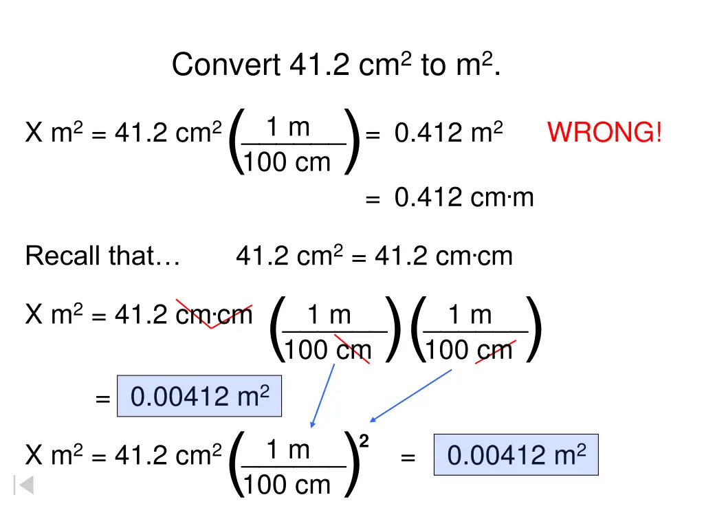 convert 41 2 cm 2 to m 2