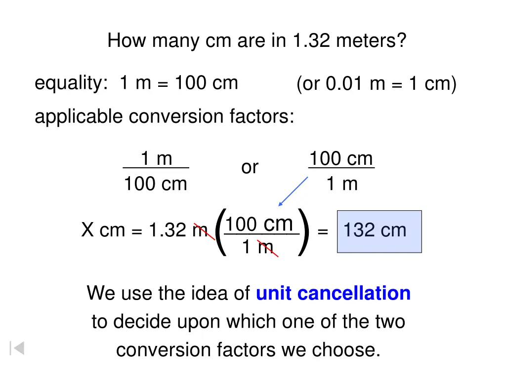how many cm are in 1 32 meters