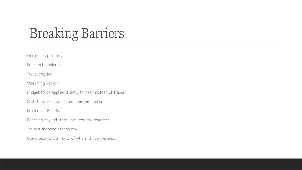 breaking barriers