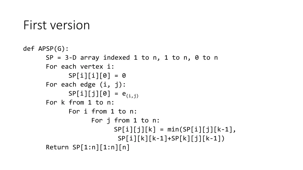 first version