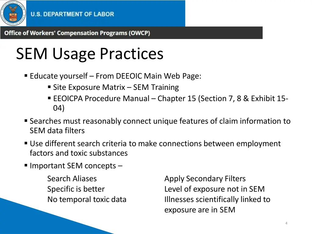 sem usage practices