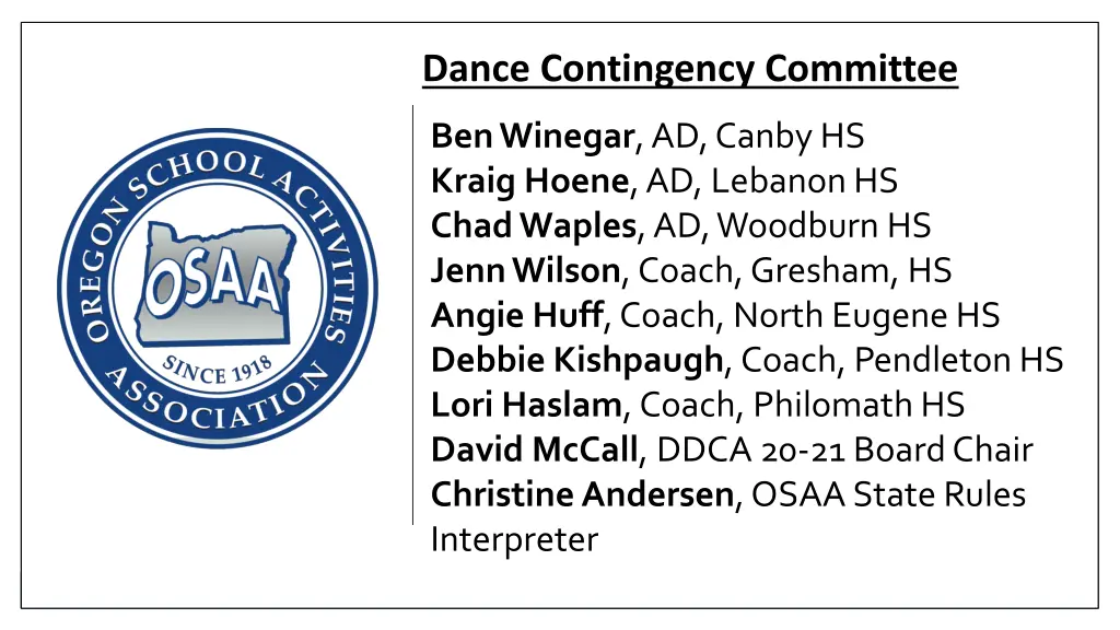 dance contingency committee