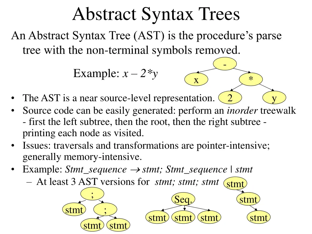 abstract syntax trees an abstract syntax tree