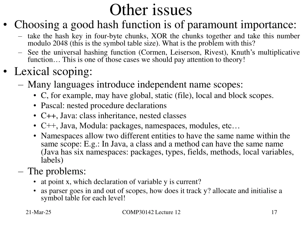other issues