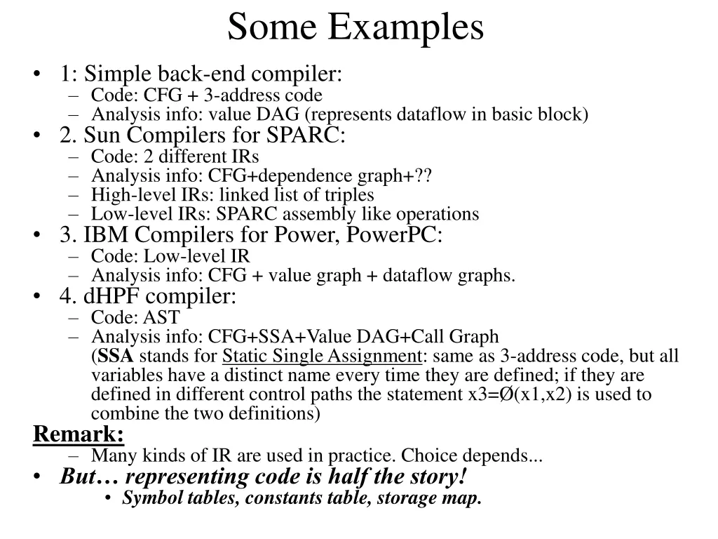 some examples