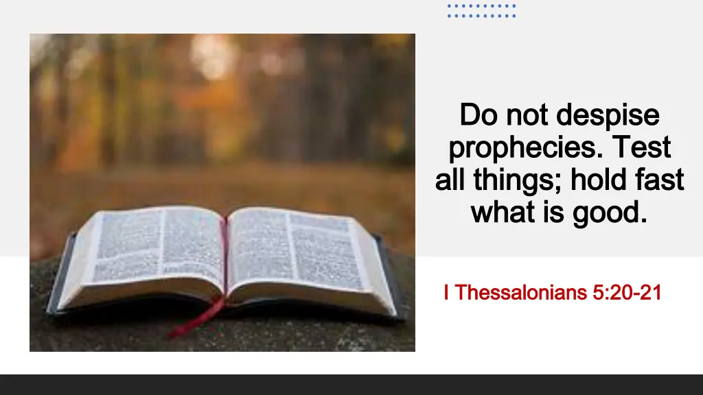do not despise do not despise prophecies test