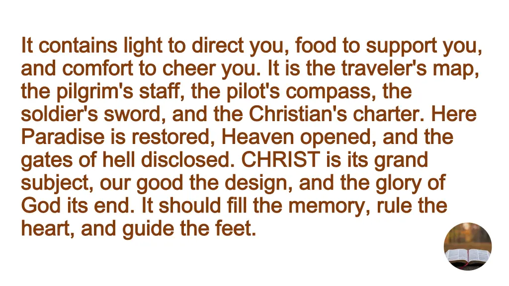 it contains light to direct you food to support