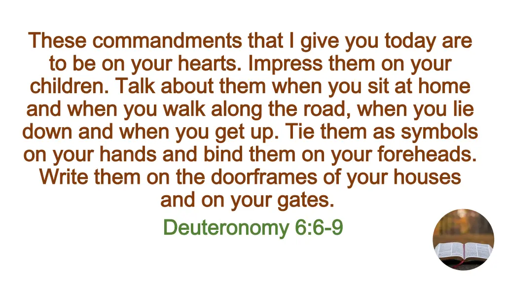 these commandments that i give you today