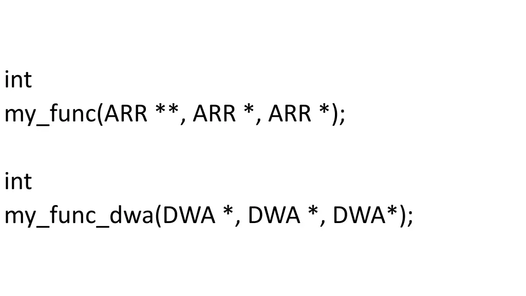 int my func arr arr arr