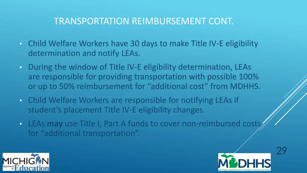 transportation reimbursement cont