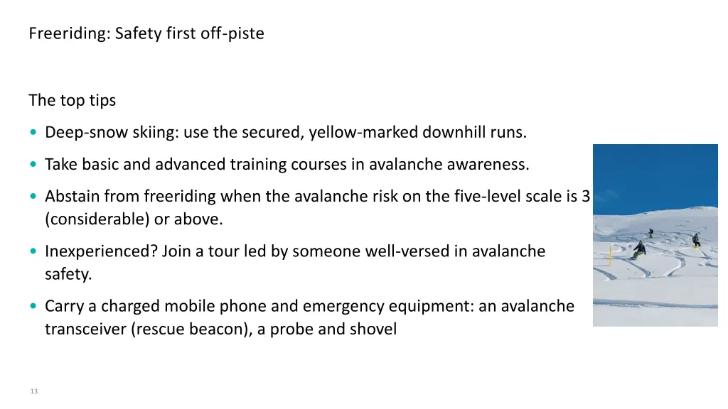 freeriding safety first off piste
