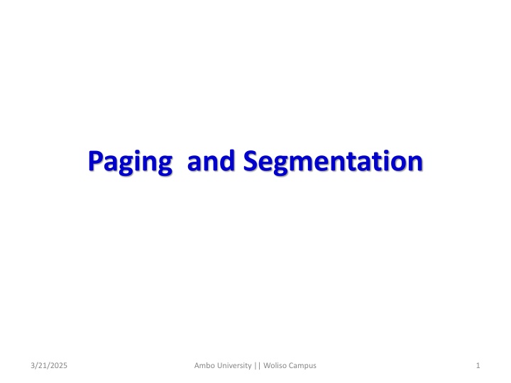 paging and segmentation