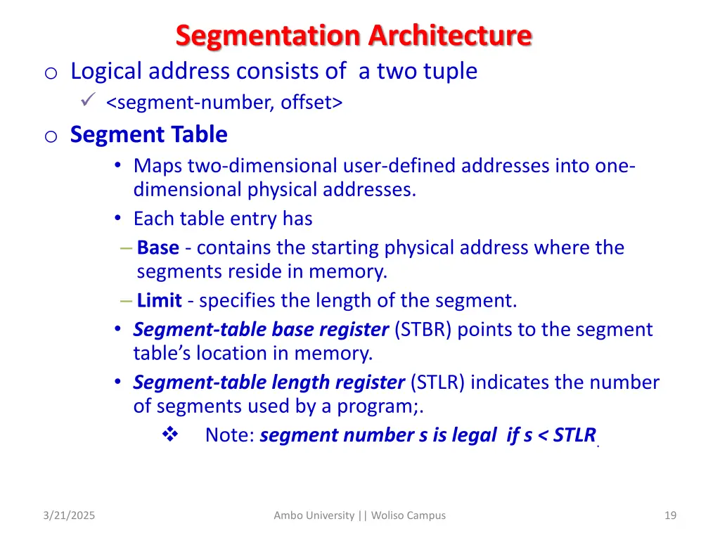 segmentation architecture o logical address