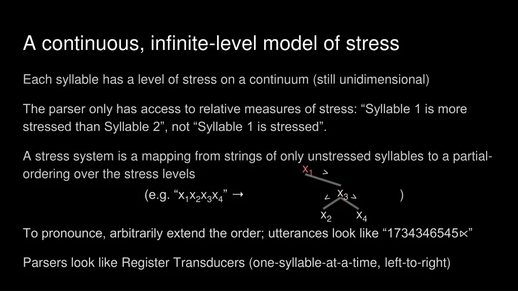 a continuous infinite level model of stress