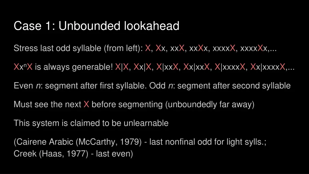 case 1 unbounded lookahead