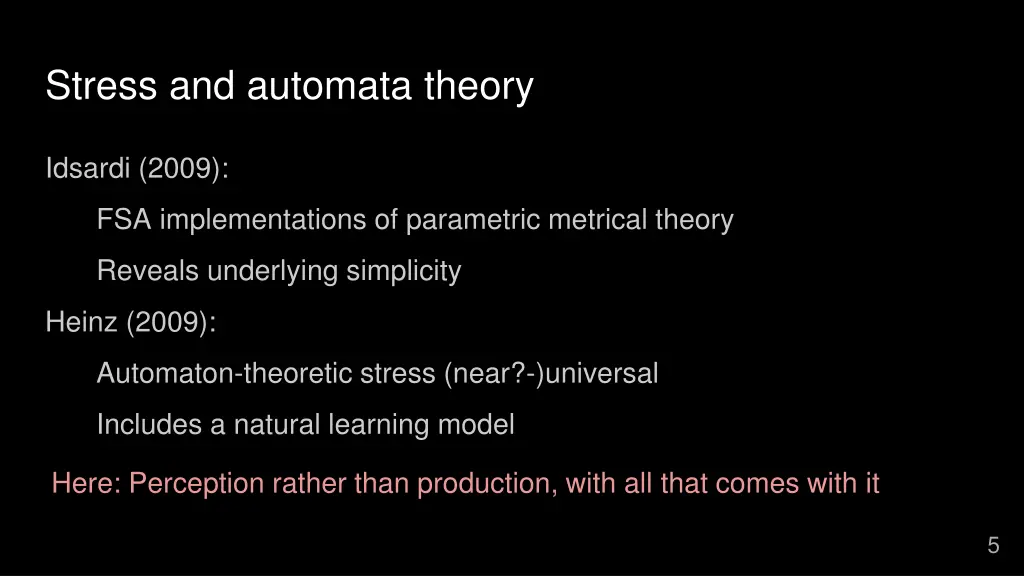 stress and automata theory
