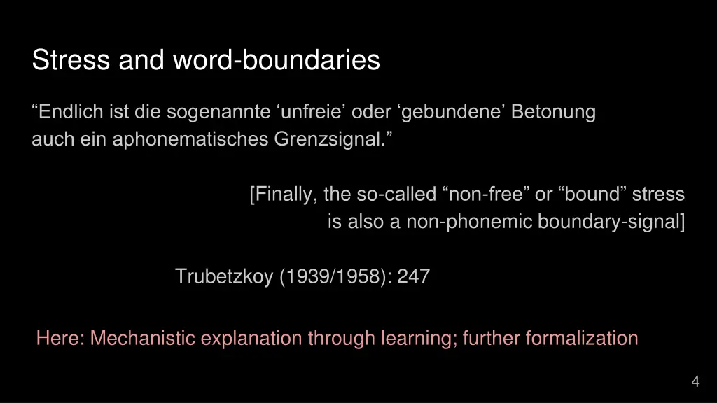 stress and word boundaries